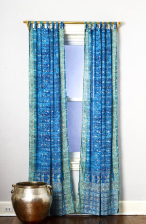 Sari Curtain - Turquoise/Teal - Open